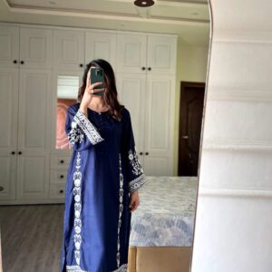 ARZU Embroidered Long Length – Elegant Summer Linen Collection