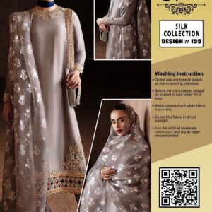 Heer’s Signature Shamooz Silk Suit with Banarasi Jacquard Dupatta – Winter 2024 Elegance