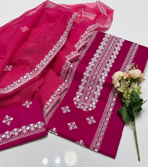 Elegant Multi Asteen 2-Piece Cotton Outfit with Hand Work - Image 11
