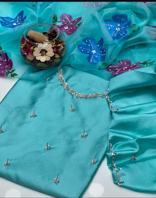 Stunning Wedding Partywear 3-Piece Katan Silk Ensemble 2025