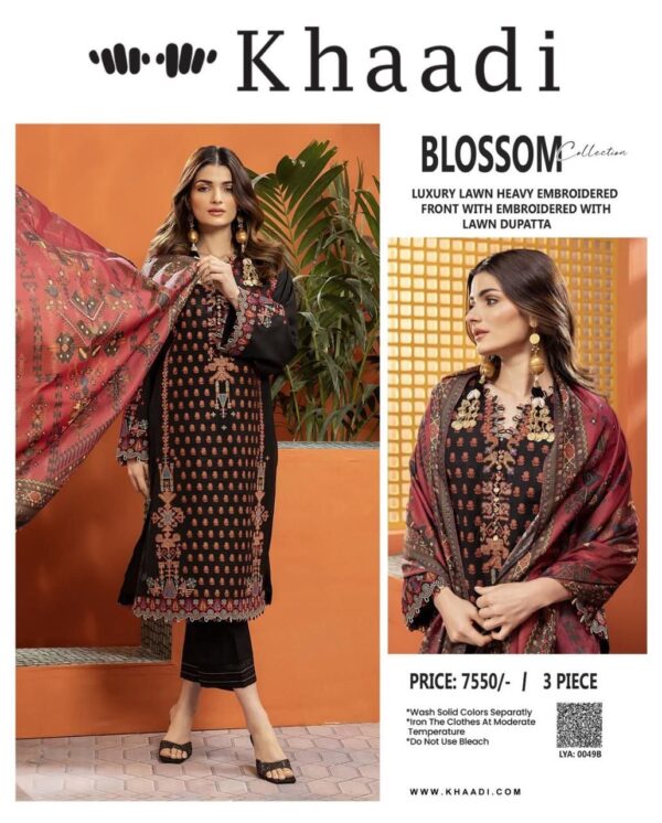 Blossom Lawn 3-Piece Suit – Elegant Embroidery with Chiffon Dupatta - Image 5