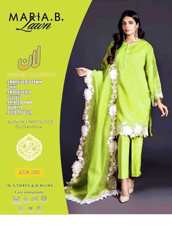 Maria B 1092 Luxury Embroidered 3-Piece Lawn Suit - Image 3