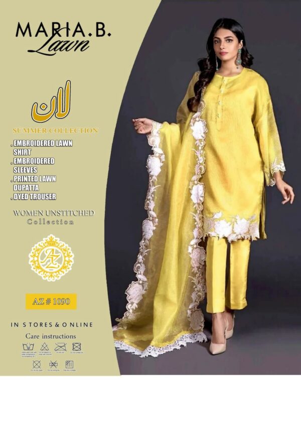 Maria B 1092 Luxury Embroidered 3-Piece Lawn Suit - Image 2