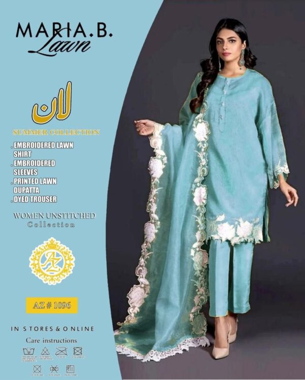 Maria B 1092 Luxury Embroidered 3-Piece Lawn Suit - Image 7