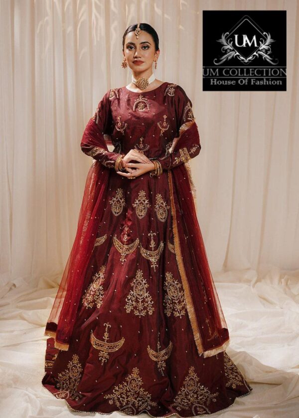Elegant Shamose Silk Set with Sequin Embroidery & Chiffon Dupatta – Just Rs. 2600 - Image 3