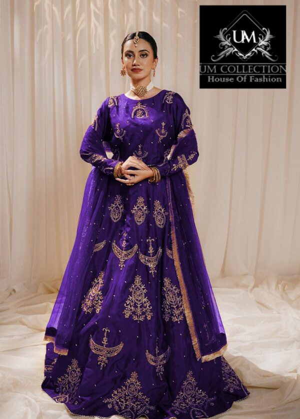 Elegant Shamose Silk Set with Sequin Embroidery & Chiffon Dupatta – Just Rs. 2600 - Image 4