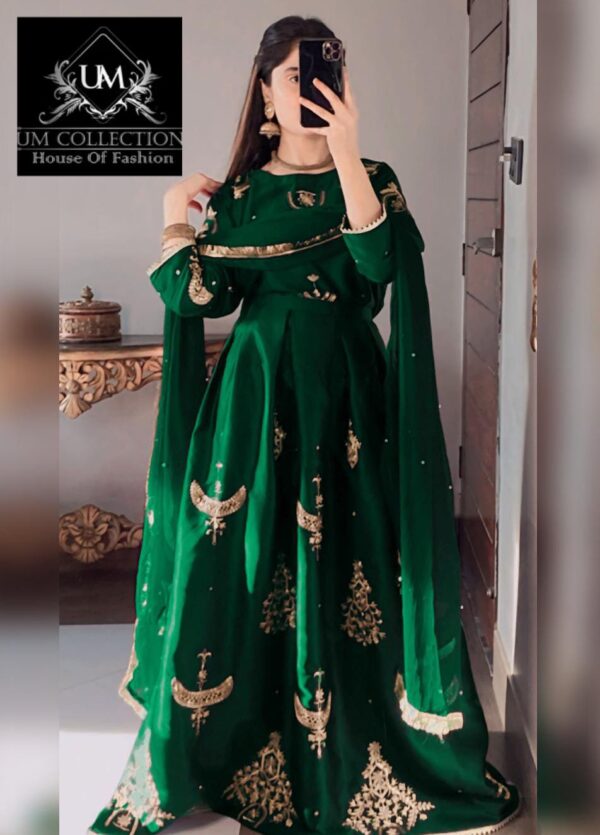 Elegant Shamose Silk Set with Sequin Embroidery & Chiffon Dupatta – Just Rs. 2600 - Image 6