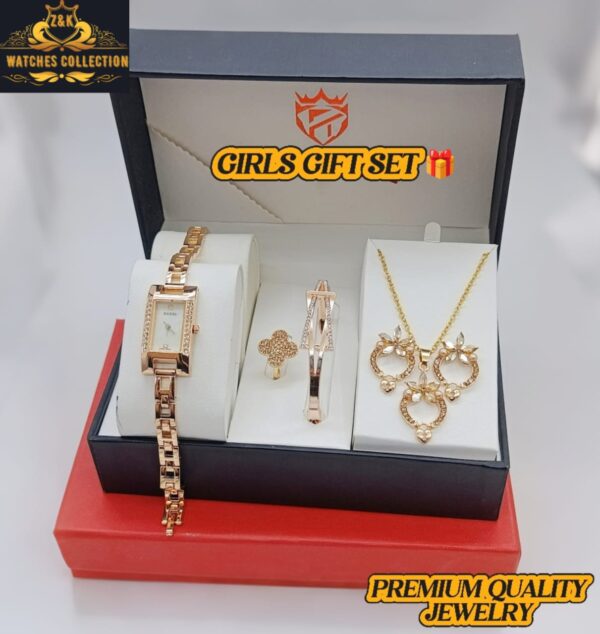 Gucci-Inspired Diamond Jewelry Watch Gift Set – Premium Elegance in One Box - Image 4