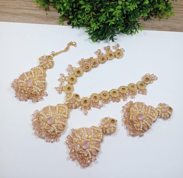 Stylish Barik Stone Zarcoon Necklace Set – New Design in 5 Elegant Colors - Image 6