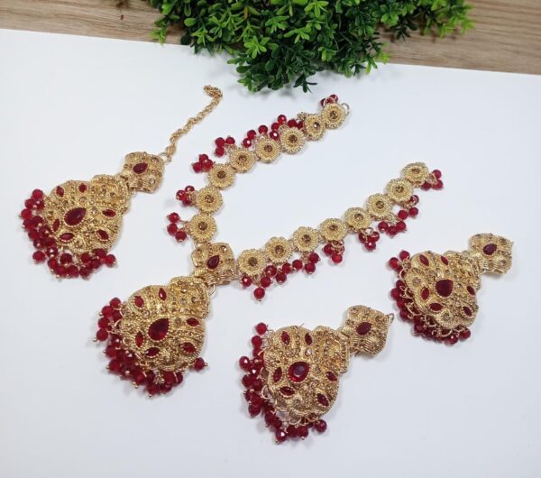 Stylish Barik Stone Zarcoon Necklace Set – New Design in 5 Elegant Colors - Image 2