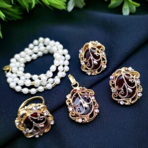 New Turkish-Egyptian Fancy Combo Set with Adjustable Ring – Mixed Colors Now Available