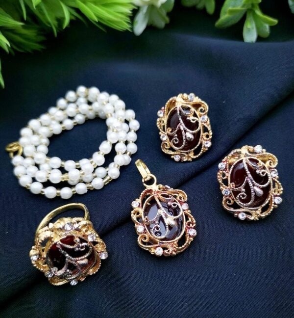 New Turkish-Egyptian Fancy Combo Set with Adjustable Ring – Mixed Colors Now Available