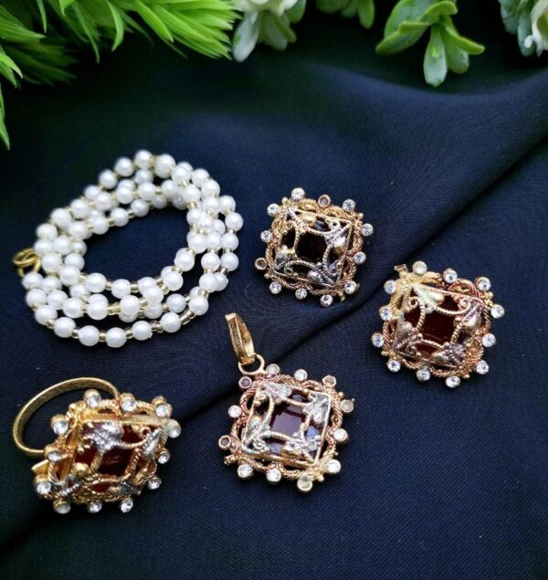 New Turkish-Egyptian Fancy Combo Set with Adjustable Ring – Mixed Colors Now Available - Image 3