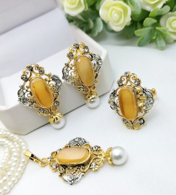 Trendy Turkish-Egyptian Combo Set with Adjustable Ring – 6 Elegant Colors