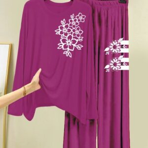 Stylish New Cotton Jersey Night Suit Set for Women – Now in Pink Prints