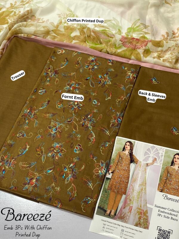 Bareeze 3PC Fully Embroidered Lawn – Elegant Summer Volume 25 Collection - Image 16