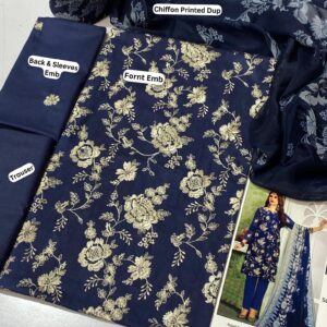 Bareeze 3PC Fully Embroidered Lawn – Elegant Summer Volume 25 Collection 6