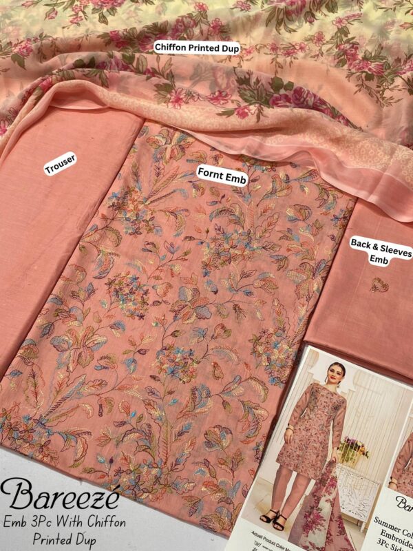 Bareeze 3PC Fully Embroidered Lawn – Elegant Summer Volume 25 Collection - Image 4