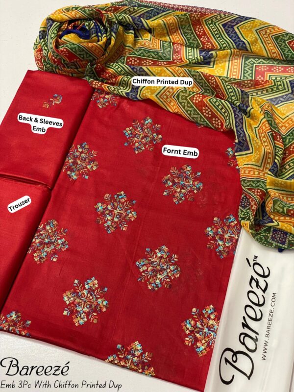 Bareeze 3PC Fully Embroidered Lawn – Elegant Summer Volume 25 Collection 3 - Image 2