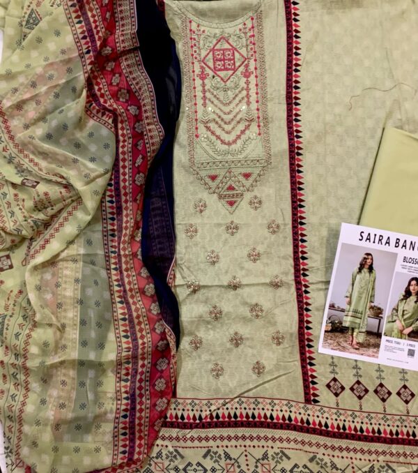 Blossom Lawn 3-Piece Suit – Elegant Embroidery with Chiffon Dupatta - Image 9