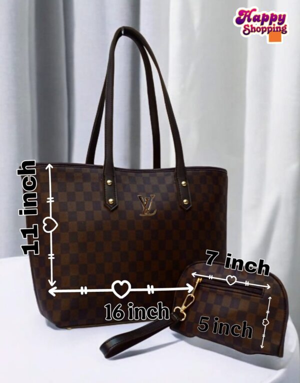 Master Quality LV 2-Piece Shoulder Bag Set for Girls – Stylish & Spacious - Image 4