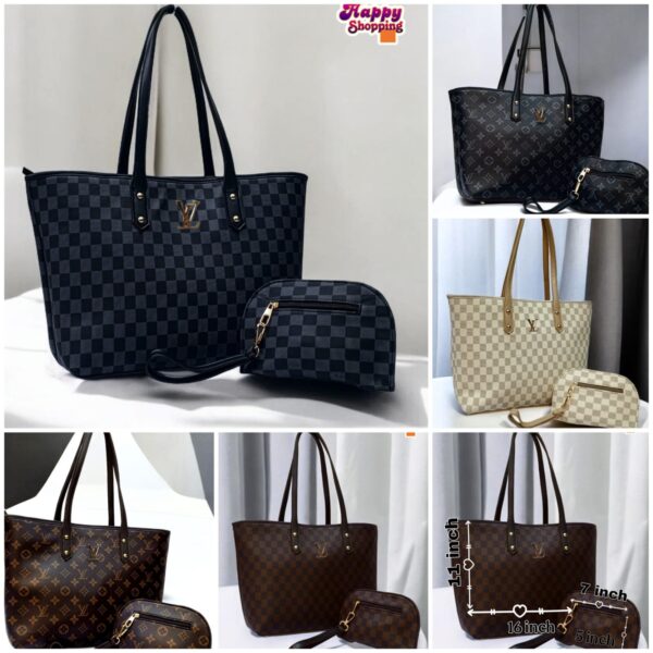 Master Quality LV 2-Piece Shoulder Bag Set for Girls – Stylish & Spacious - Image 2