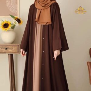 Chocolaty Georgette Abaya with Matching Stoller – Elegant Comfort in Three Sizes