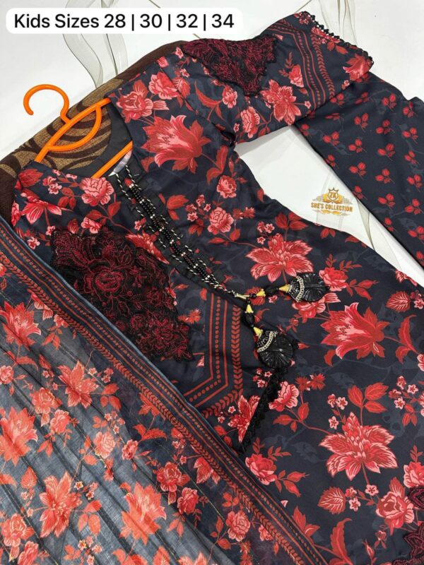 Kids Summer Swiss Lawn 3-Piece Set – Premium Digital Print with Handwork - Image 6