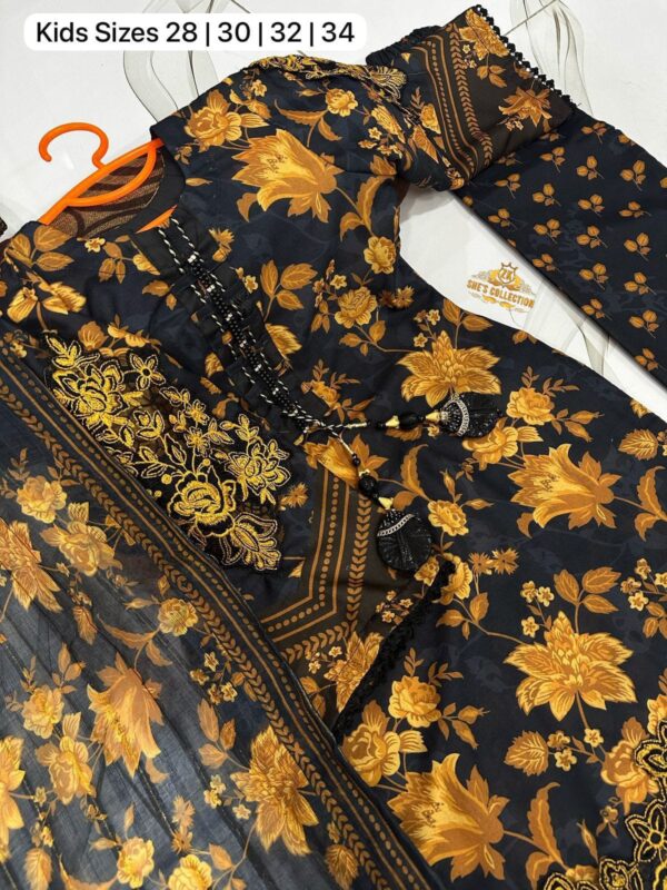 Kids Summer Swiss Lawn 3-Piece Set – Premium Digital Print with Handwork