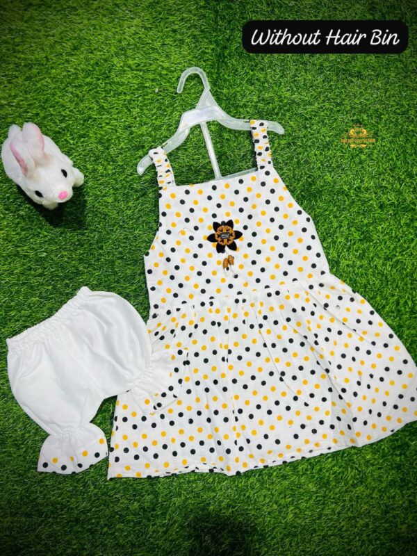 Adorable 3-Piece Baby Outfit Set – Frock, Shorts & Hair Bin for Just Rs. 1299 1