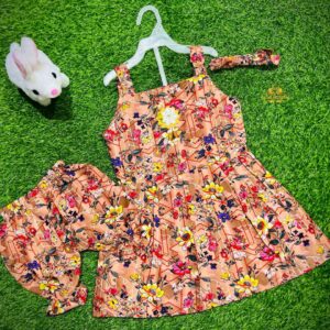Adorable 3-Piece Baby Outfit Set – Frock, Shorts & Hair Bin for Just Rs. 1299 2