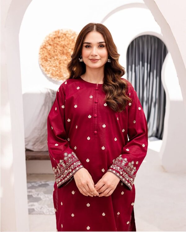Haseen Embroidered Long Shirt with Trouser – Elegant Summer Look for Rs. 2499 - Image 3