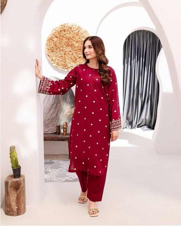 Haseen Embroidered Long Shirt with Trouser – Elegant Summer Look for Rs. 2499