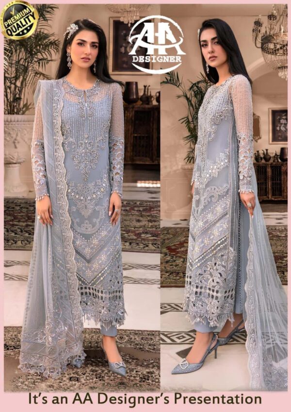 Maria B Ice Grey Edition 2023 – Exquisite Organza Embroidered Collection - Image 3