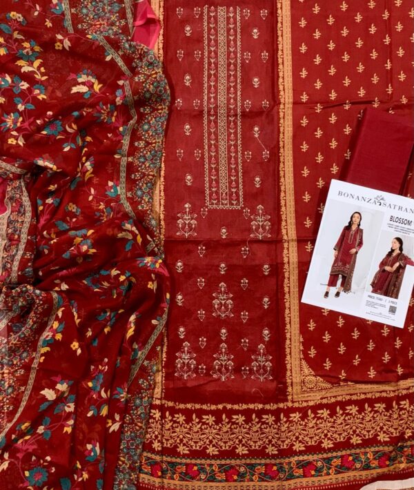Blossom Lawn 3-Piece Suit – Elegant Embroidery with Chiffon Dupatta - Image 7