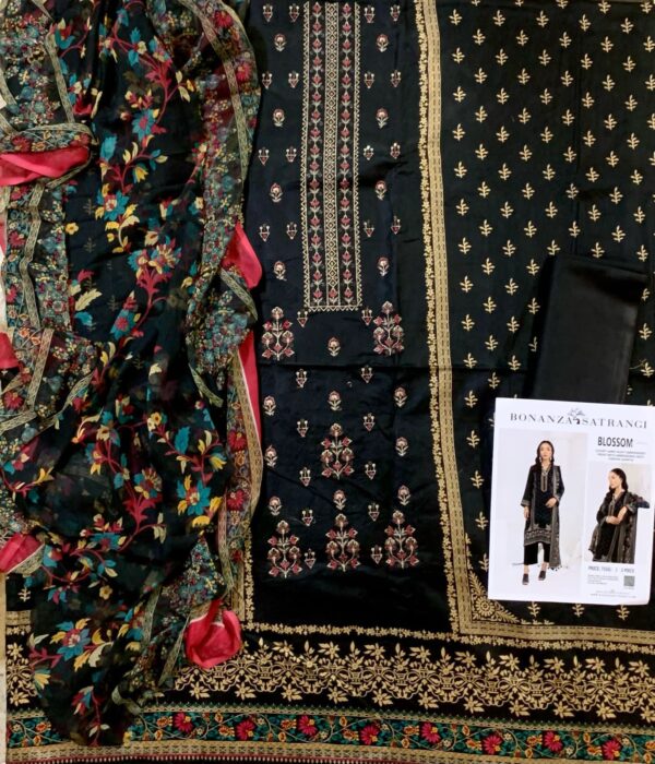 Blossom Lawn 3-Piece Suit – Elegant Embroidery with Chiffon Dupatta - Image 3