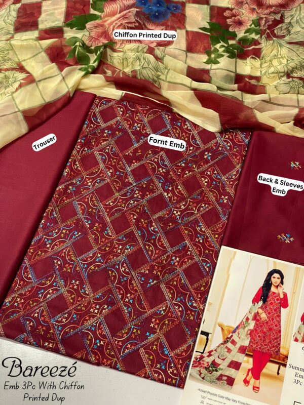 Bareeze 3PC Fully Embroidered Lawn – Elegant Summer Volume 25 Collection 4