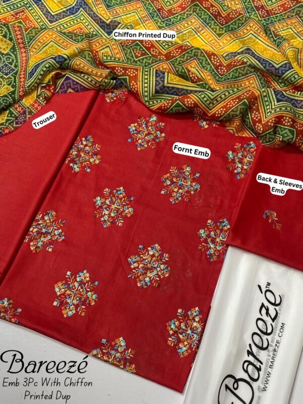 Bareeze 3PC Fully Embroidered Lawn – Elegant Summer Volume 25 Collection 3