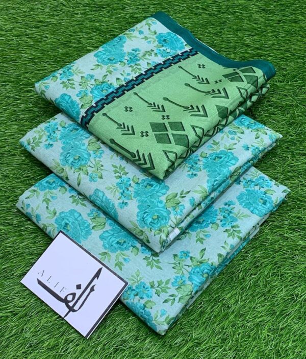 ALIF 3PC Digital Printed Lawn – Fresh Summer Collection 2025 - Image 2