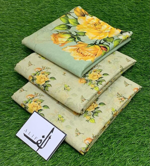 ALIF 3PC Digital Printed Lawn – Fresh Summer Collection 2025 - Image 3
