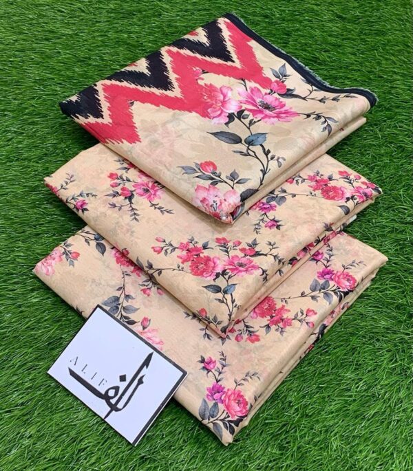 ALIF 3PC Digital Printed Lawn – Fresh Summer Collection 2025 - Image 7
