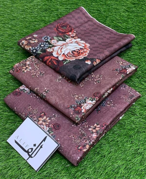 ALIF 3PC Digital Printed Lawn – Fresh Summer Collection 2025 - Image 6
