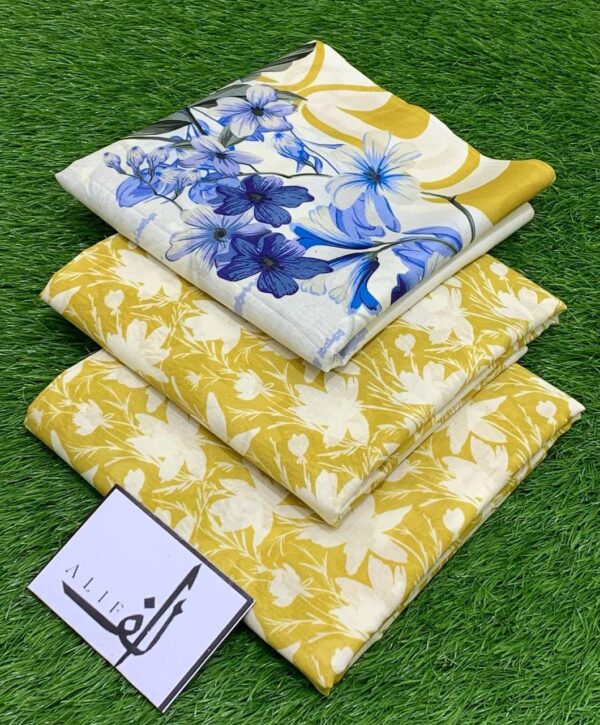 ALIF 3PC Digital Printed Lawn – Fresh Summer Collection 2025 - Image 8
