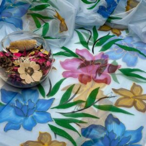 3D Handmade Oil Print Partywear – Glamorous 2-Piece Collection 2K25