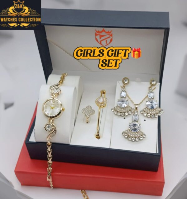 Luxury Girls Diamond Jewelry Watch Set – Complete Gift Collection
