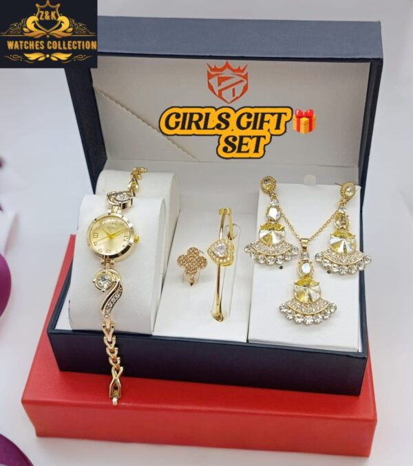 Luxury Girls Diamond Jewelry Watch Set – Complete Gift Collection - Image 2
