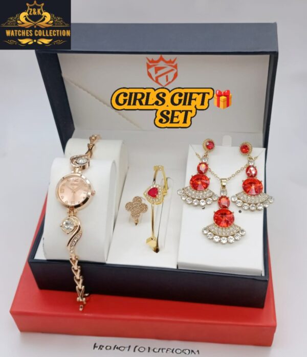Luxury Girls Diamond Jewelry Watch Set – Complete Gift Collection - Image 3