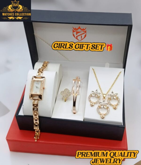 Gucci-Inspired Diamond Jewelry Watch Gift Set – Premium Elegance in One Box - Image 3