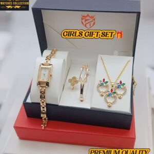 Gucci-Inspired Diamond Jewelry Watch Gift Set – Premium Elegance in One Box