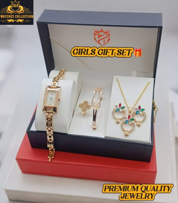 Gucci-Inspired Diamond Jewelry Watch Gift Set – Premium Elegance in One Box